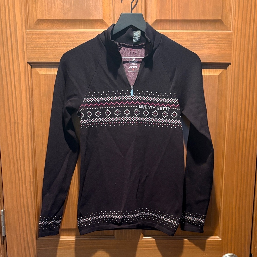 Sweaty Betty Fair Isle Zip-Up Top